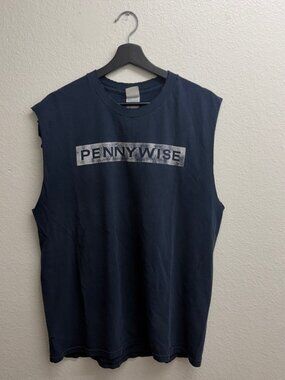 Pennywise cut off tee navy L distressed